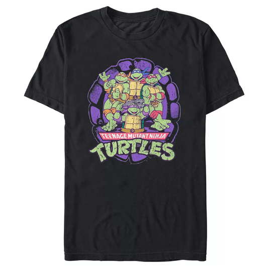 Men's Teenage Mutant Ninja Turtles Distressed Purple Shell T-Shirt