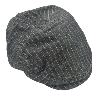 Men's Grey Pinstripe Driving Newsboy Cap Hat
