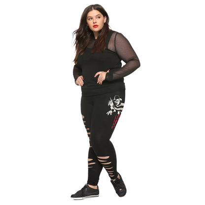 Women's Freddy Krueger leggings from A Nightmare on Elm Street featuring detailed graphic print, comfortable pants by Rex Distributor, Inc.