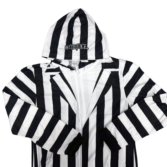 Men's Beetlejuice One-Piece Pajamas with Hood Union Suit
