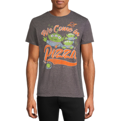 Men's Toy Story We Come In Pizza Graphic Tee T-Shirt