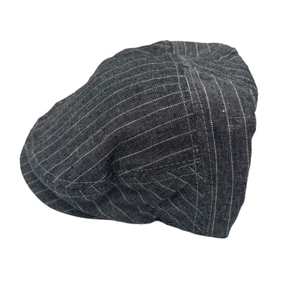 Men's Grey Pinstripe Driving Newsboy Cap Hat