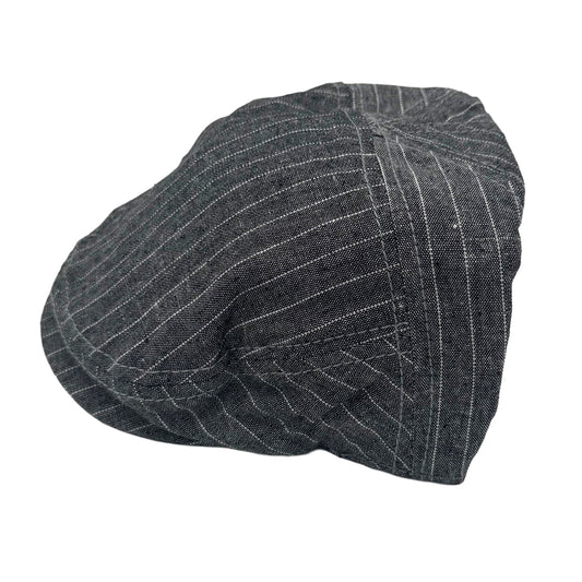 Men's Grey Pinstripe Driving Newsboy Cap Hat