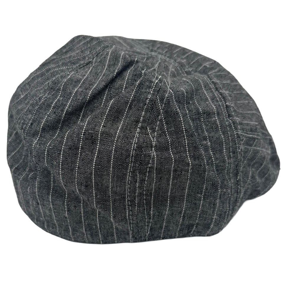 Men's Grey Pinstripe Driving Newsboy Cap Hat