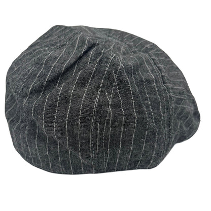 Men's Grey Pinstripe Driving Newsboy Cap Hat