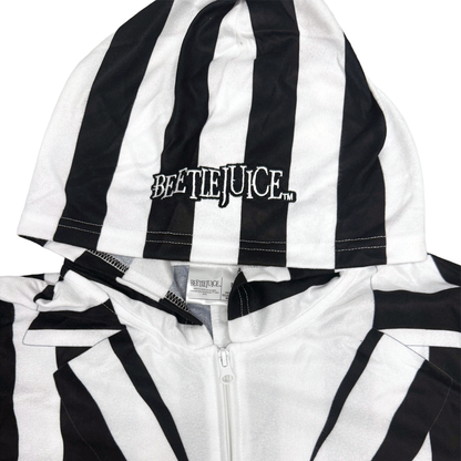 Men's Beetlejuice One-Piece Pajamas with Hood Union Suit