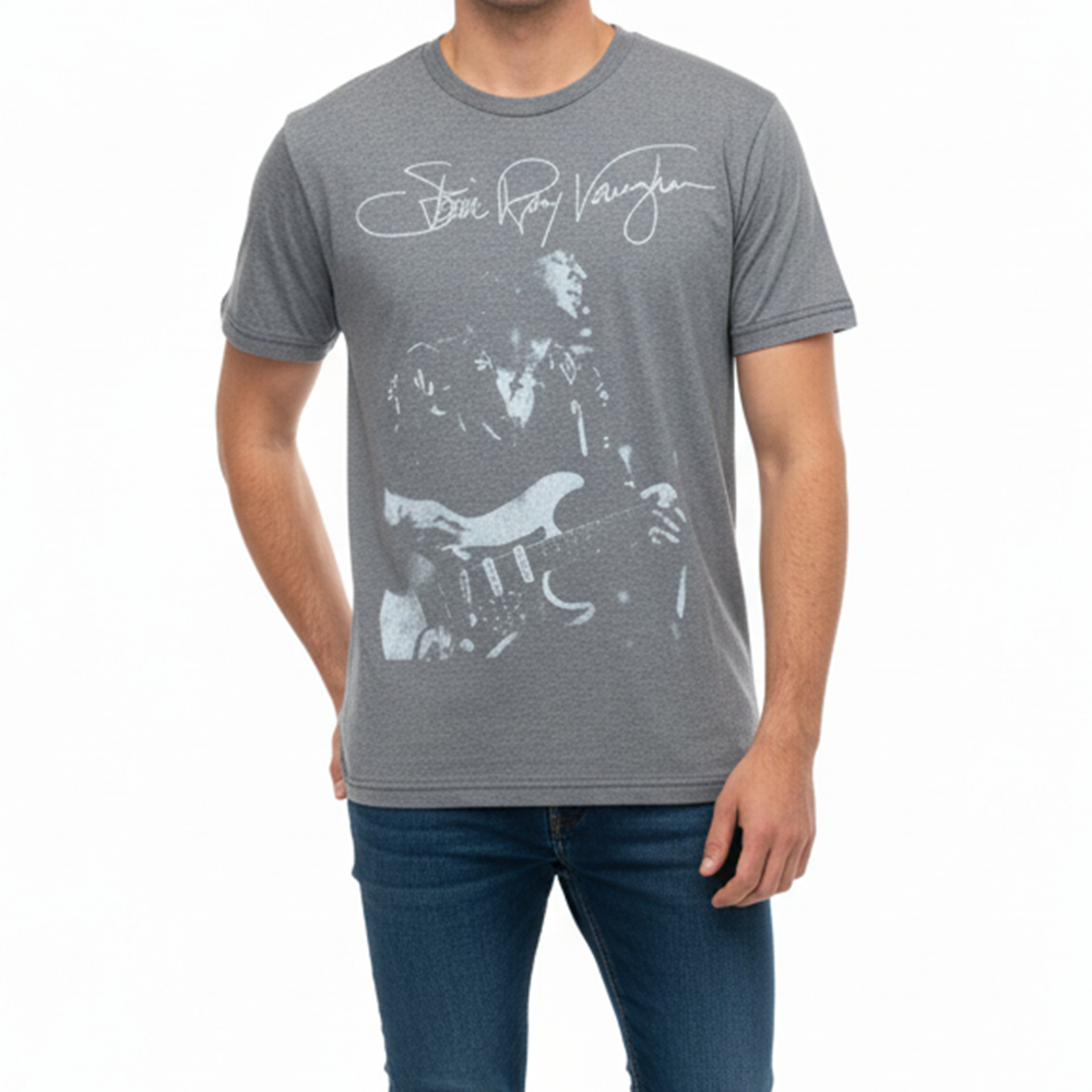 Men's Stevie Ray Vaughan Signature Embroidered Tee T-Shirt