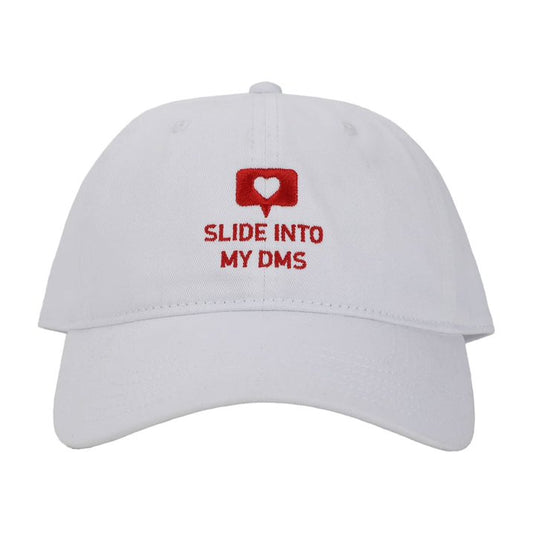 Valentine's Day Slide Into My DMs White Dad Hat