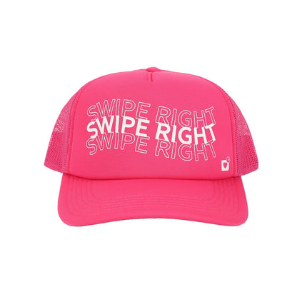 Valentine's Day Swipe Right Pink Foam Trucker Hat