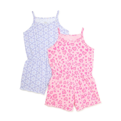 Girls' We Wear Cute Ruffle Trim Rompers Sizes 4-16 Blue