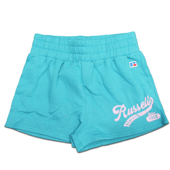 Women's Russell Athletic Script Graphic Sweatshorts Mineral Teal
