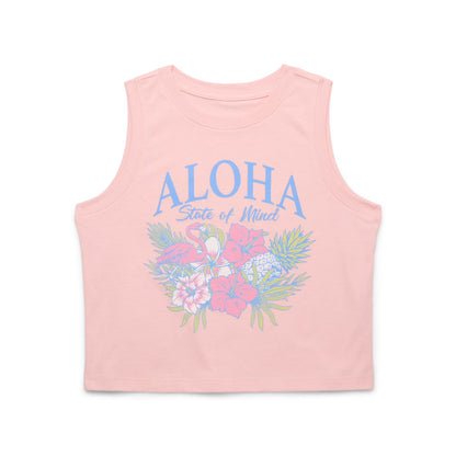 Wonder Nation Girls Aloha State of Mind Graphic Crew Neck Tank Top
