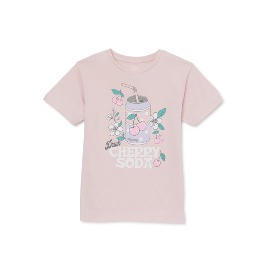 Girls Wonder Nation Soda Pop Graphic Tee with Short Sleeves