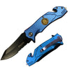 YC 47051-PO 4.5" Blue Police Assist-Open Metal Handle Rescue Knife