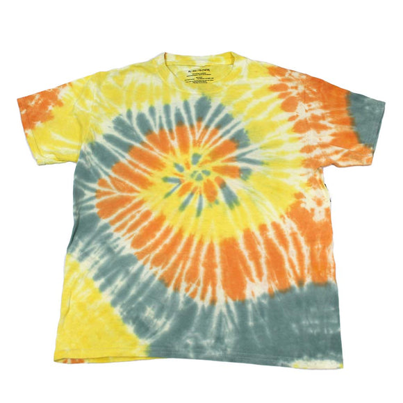 Boys Youth Autumn Spiral Wash Tie Dye T-Shirt Tee