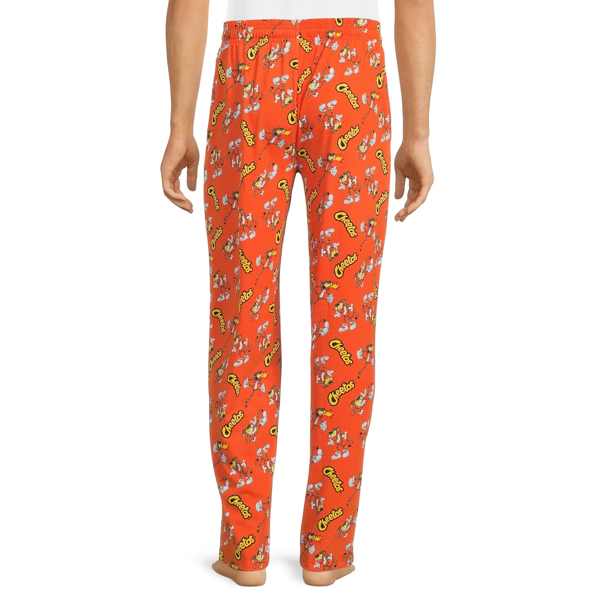 Men's Chester Cheetos orange pajama pants featuring a comfortable fit and playful snack-themed design by Rex Distributor, Inc.