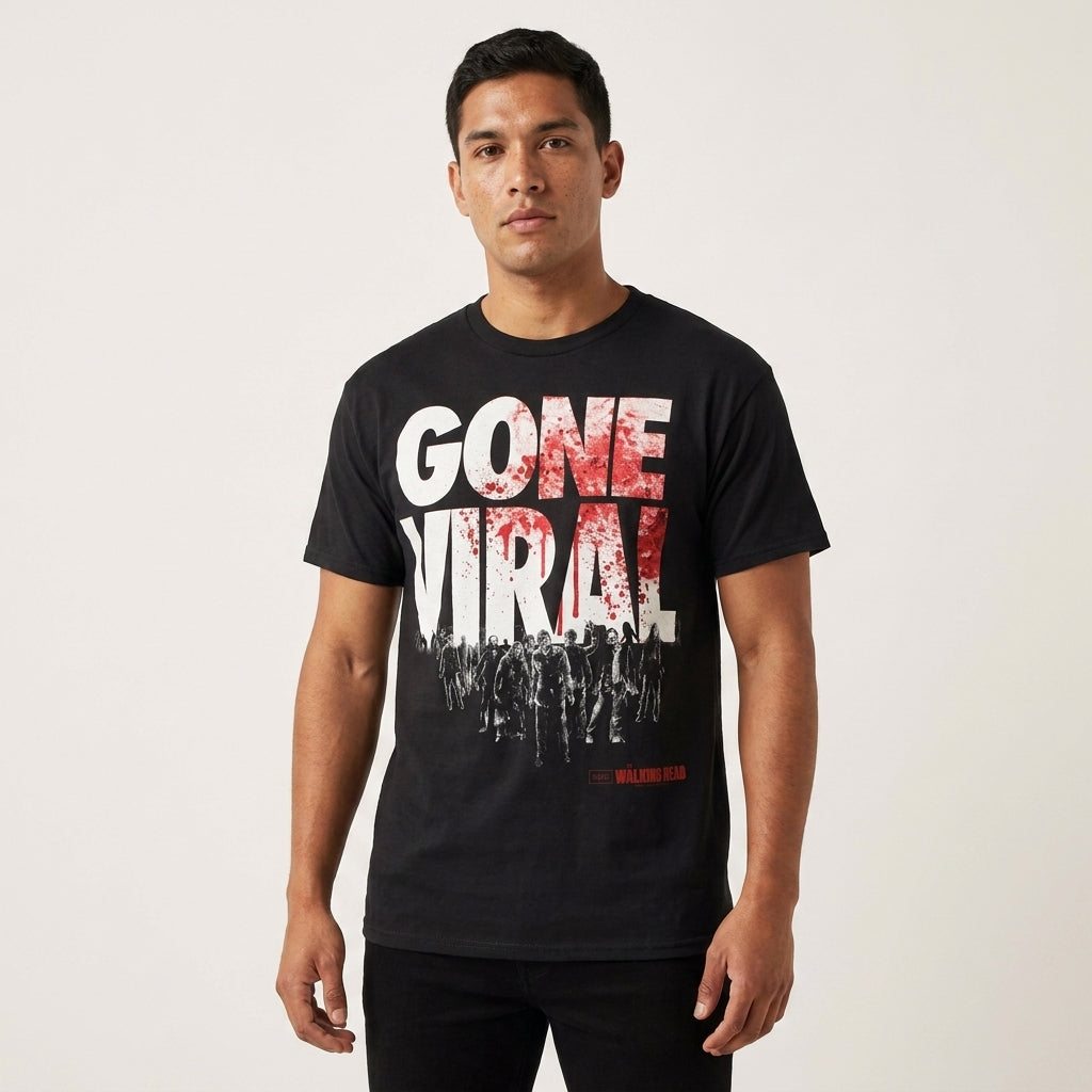 Men's Walking Dead Gone Viral Graphic Tee T-Shirt Black