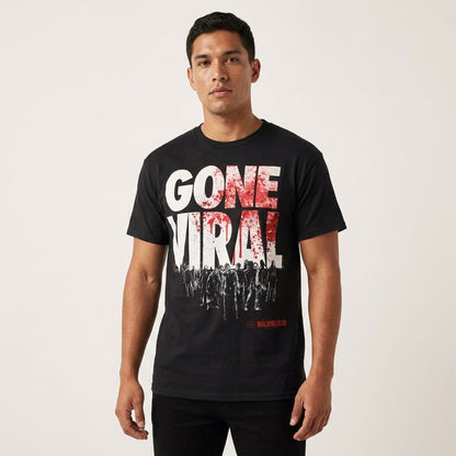 Men's Walking Dead Gone Viral Graphic Tee T-Shirt Black