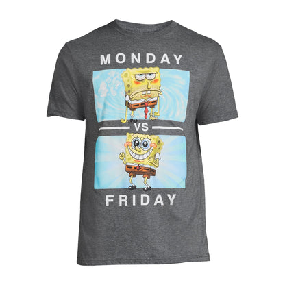 Men's SpongeBob SquarePants Monday vs Friday Graphic Tee T-Shirt