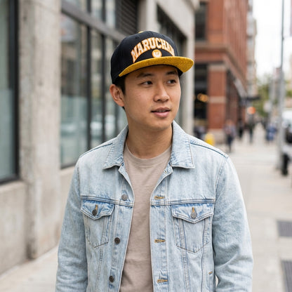 Maruchan Noodel Brim Men's Snapback Hat Black