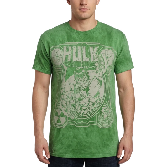 Men's Incredible Hulk Acid Wash Graphic Tee T-Shirt