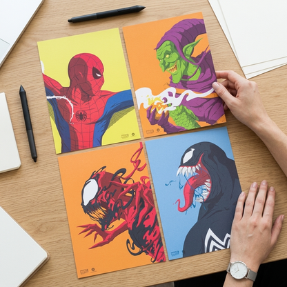 Loot Crate Spider-Man Face-Off Art Print Set of 4