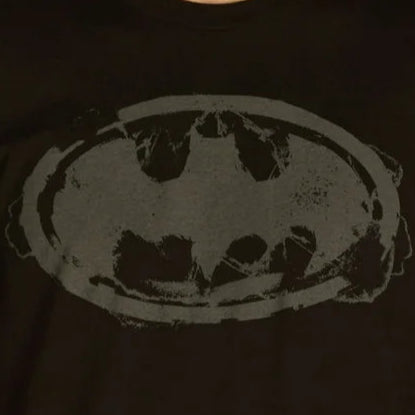 Men's Black Batman Logo Graphic Tee T-Shirt