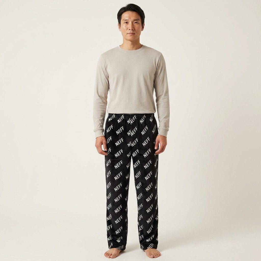 Men's Neff Black AOP Soft Sleep Pants