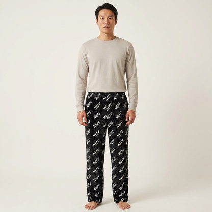 Men's Neff Black AOP Soft Sleep Pants
