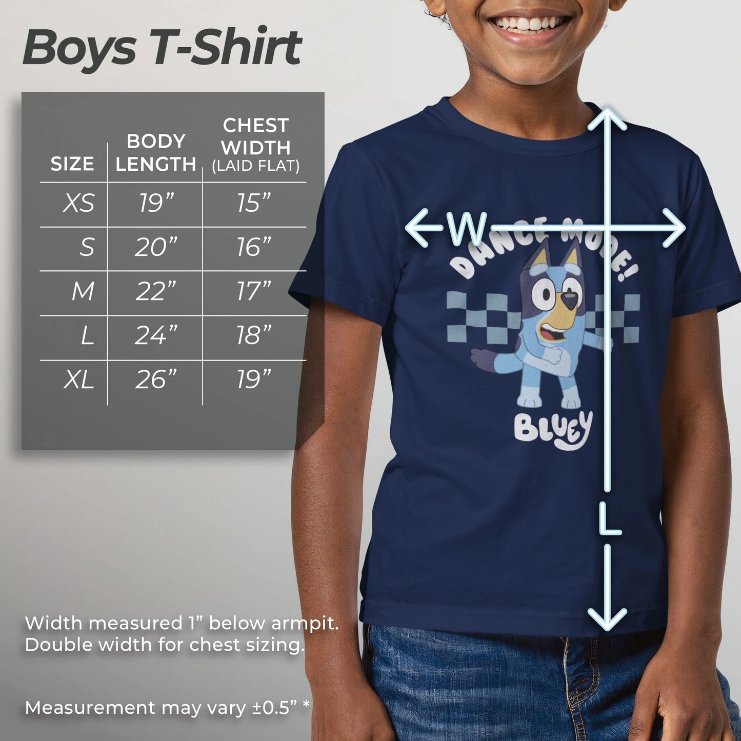 Boys Bluey Dance Mode Blue Heeler T Shirt