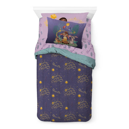 Disney Wish Purple 5 Piece Twin Bed Set w/ Sham, 100% Microfiber