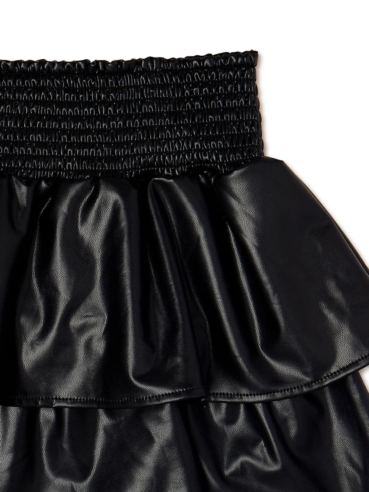 Girls' Theme By Ariella Ribbed T-Shirt and Faux Leather Skirt Set, 2-Piece