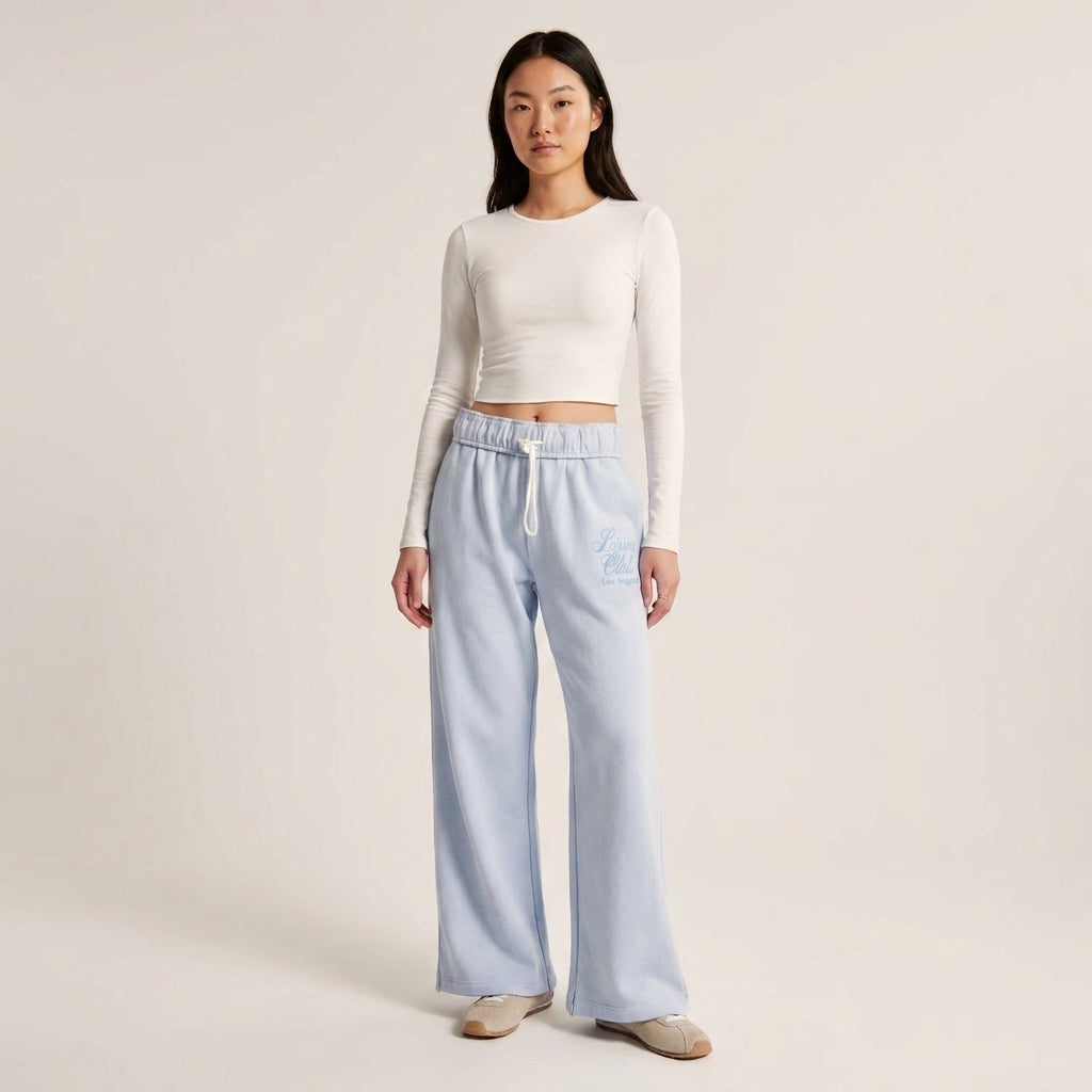 Women's Leisure Graphic Lounge Pants - Light Blue