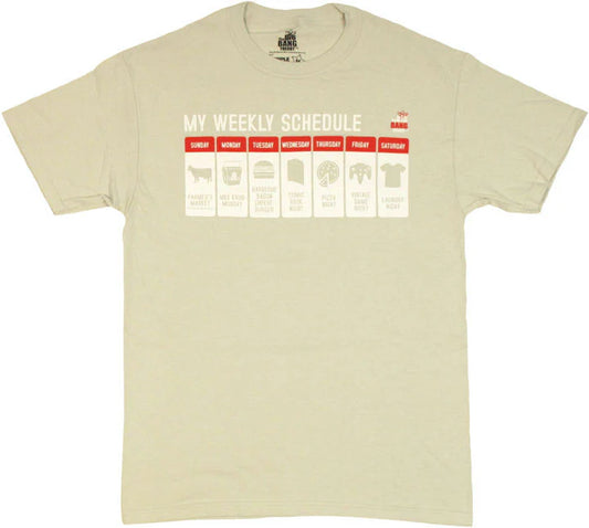 Men's Big Bang Theory Schedule Graphic Tee T-Shirt Grey