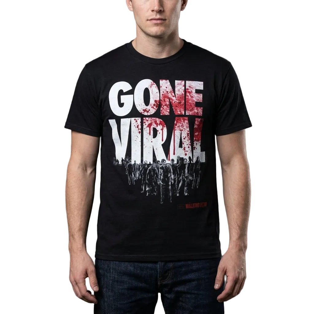 Men's Walking Dead Gone Viral Graphic Tee T-Shirt Black