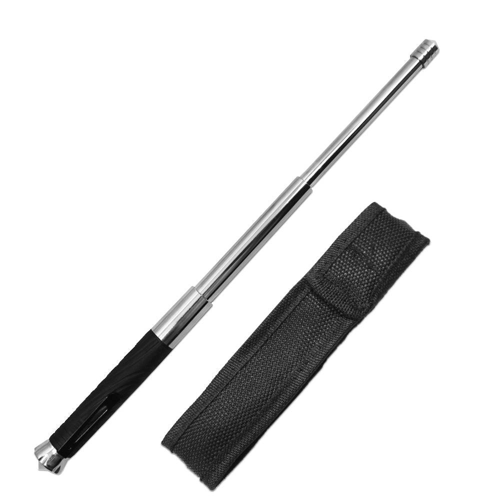 BT 278 Chrome Rubber Handle Telescoping Baton with Glass Breaker, Belt ...