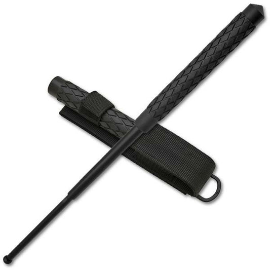 BTBG Rubber Handle Telescoping Baton with Glass Breaker & Belt Holster