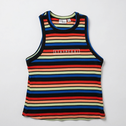 Women Public Library Junior Women's Striped Crop Tank Top