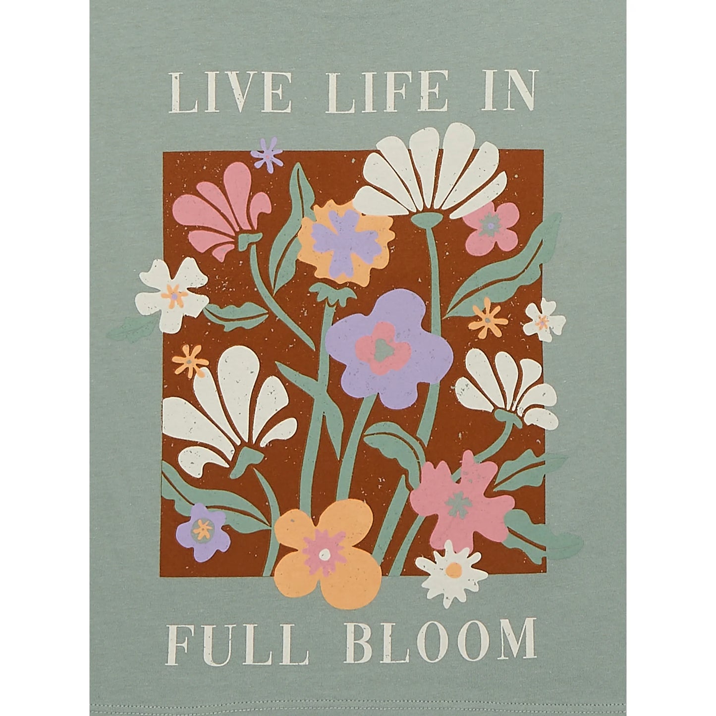 Girls Wonder Nation Cropped Full Bloom Short Sleeve Graphic T-Shirt