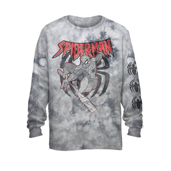 Spider-Man Boys Vintage Graphic Longsleeve T-Shirt, 2-Pack, Sizes 4-18
