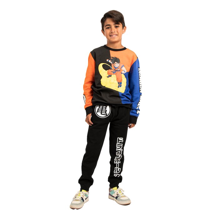 Dragon Ball Z Goku and Title Logo Oversized Graphic Youth Sweatshirt and Joggers 2-Piece Set