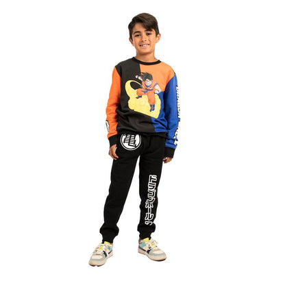 Dragon Ball Z Goku and Title Logo Oversized Graphic Youth Sweatshirt and Joggers 2-Piece Set