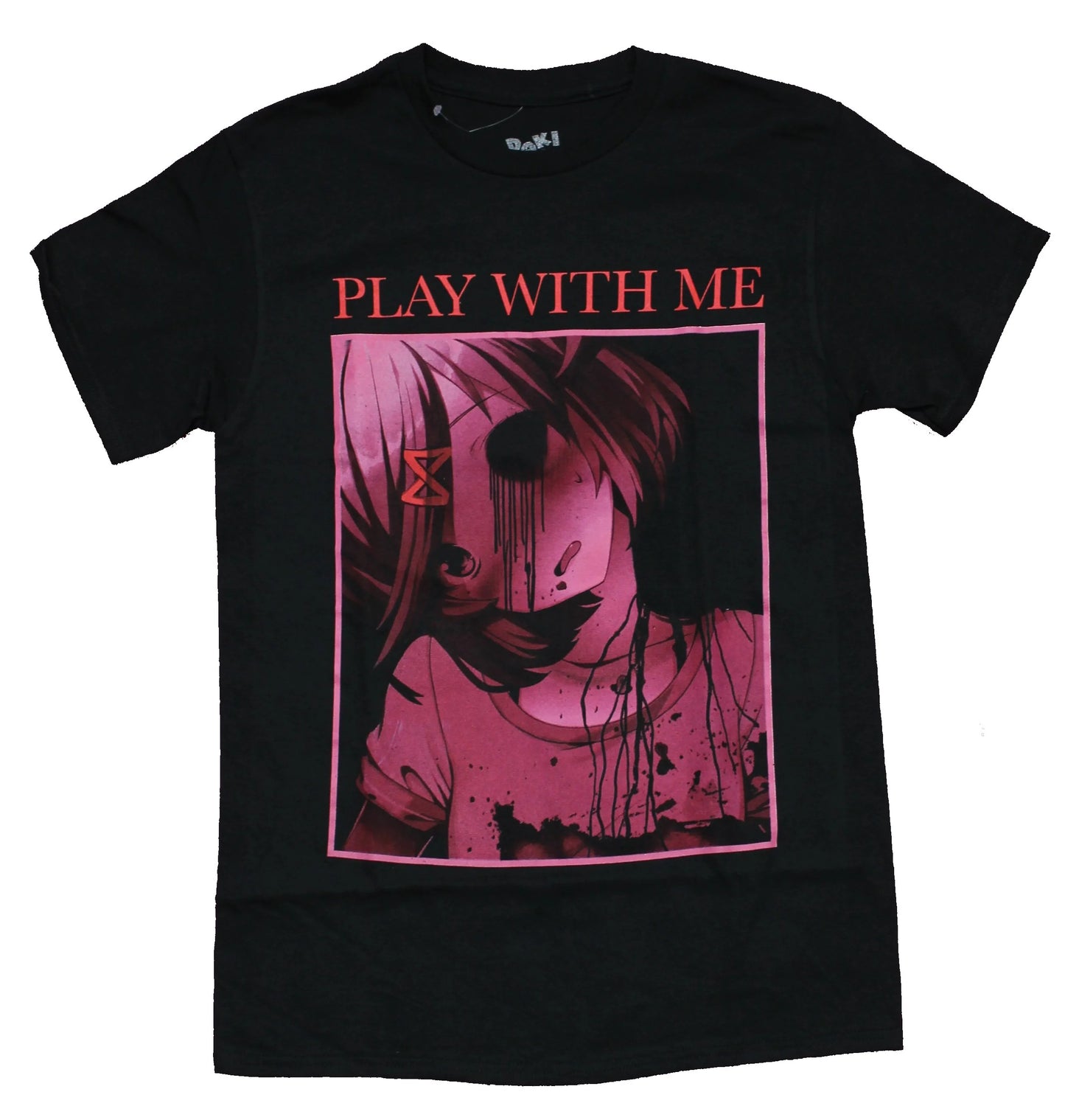 Men's Doki Doki Literature Club horror graphic T-shirt featuring game-themed artwork and characters, casual apparel from Rex Distributor, Inc.