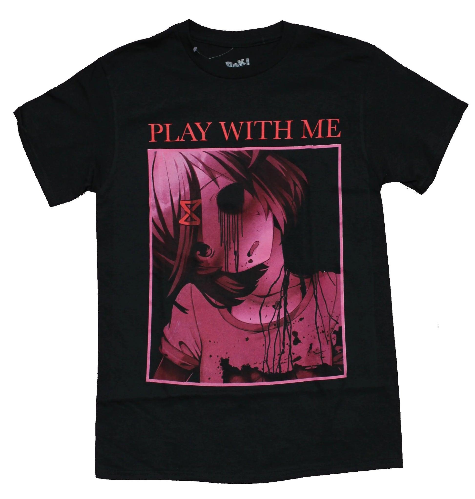 Men's Doki Doki Literature Club horror graphic T-shirt featuring game-themed artwork and characters, casual apparel from Rex Distributor, Inc.