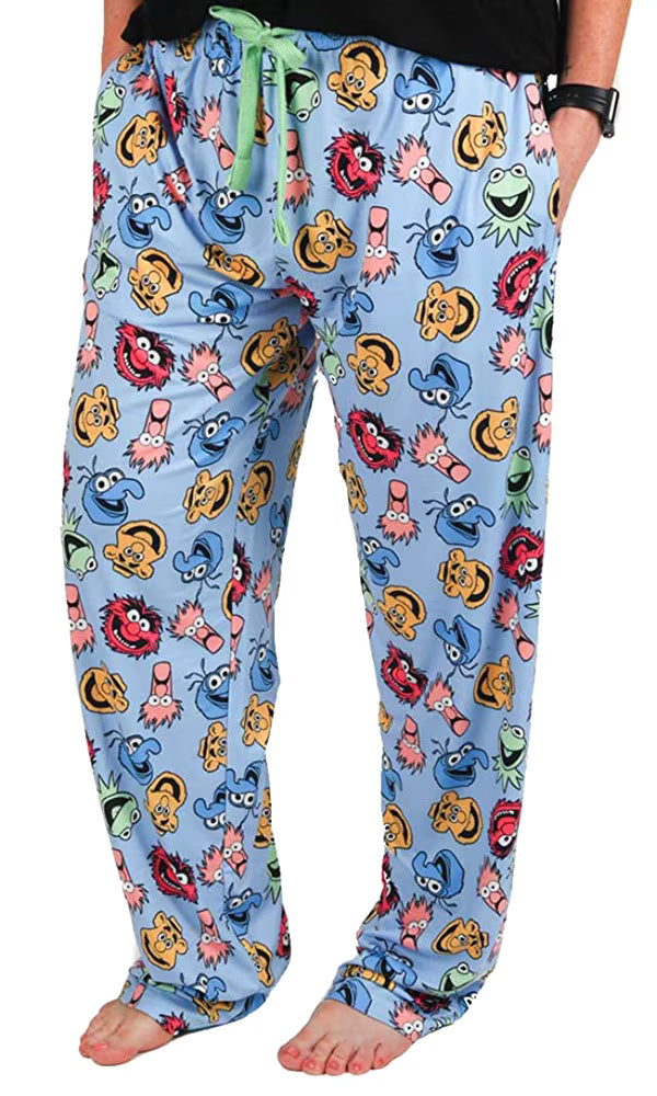 Men's Disney Adult The Muppets Character All Over Print Sleep Pants Pajamas