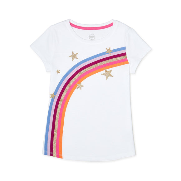 Girls' Wonder Nation Rainbow Graphic Short Sleeve Tee T-Shirt