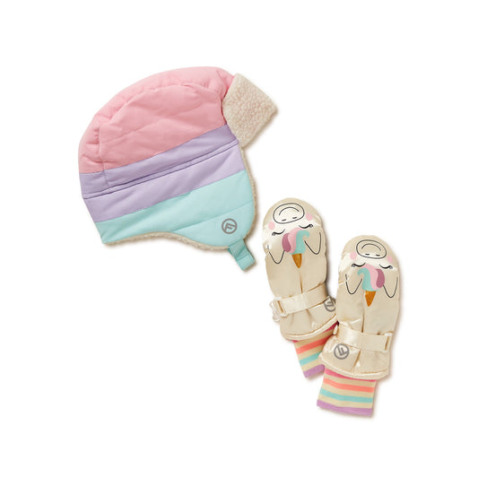 Frostline Essentials Toddler Girl's Unicorn Trapper & Ski Glove Combo