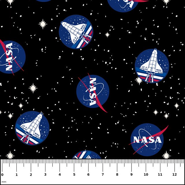 Nasa Space Shuttle 100% Cotton Quilting Fabric, 44" X 8 Yards, By The Bolt