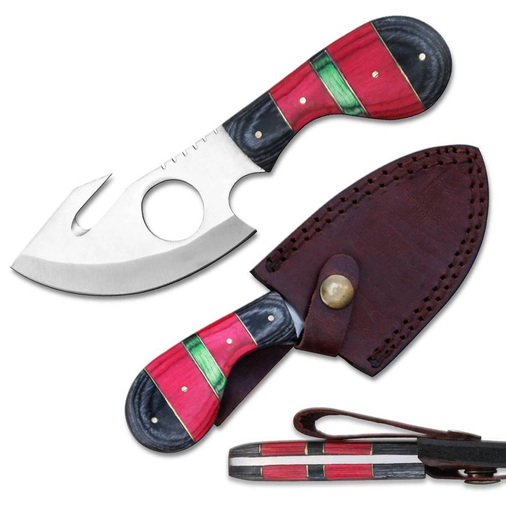 DC 794-BB 7" Wood Handle Skinning Hunting Knife with Leather Sheath - Rex Distributor, Inc. Wholesale Licensed Products and T-shirts, Sporting goods,