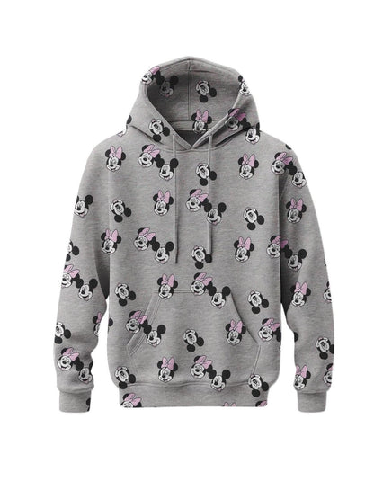 Girls Grey Disney Mickey & Minnie Hoodie Mood Faces Dress